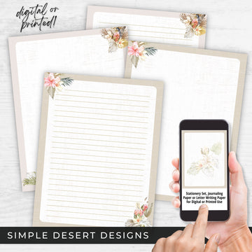 bohemian tropical vintage stationery paper set for journaling notebook